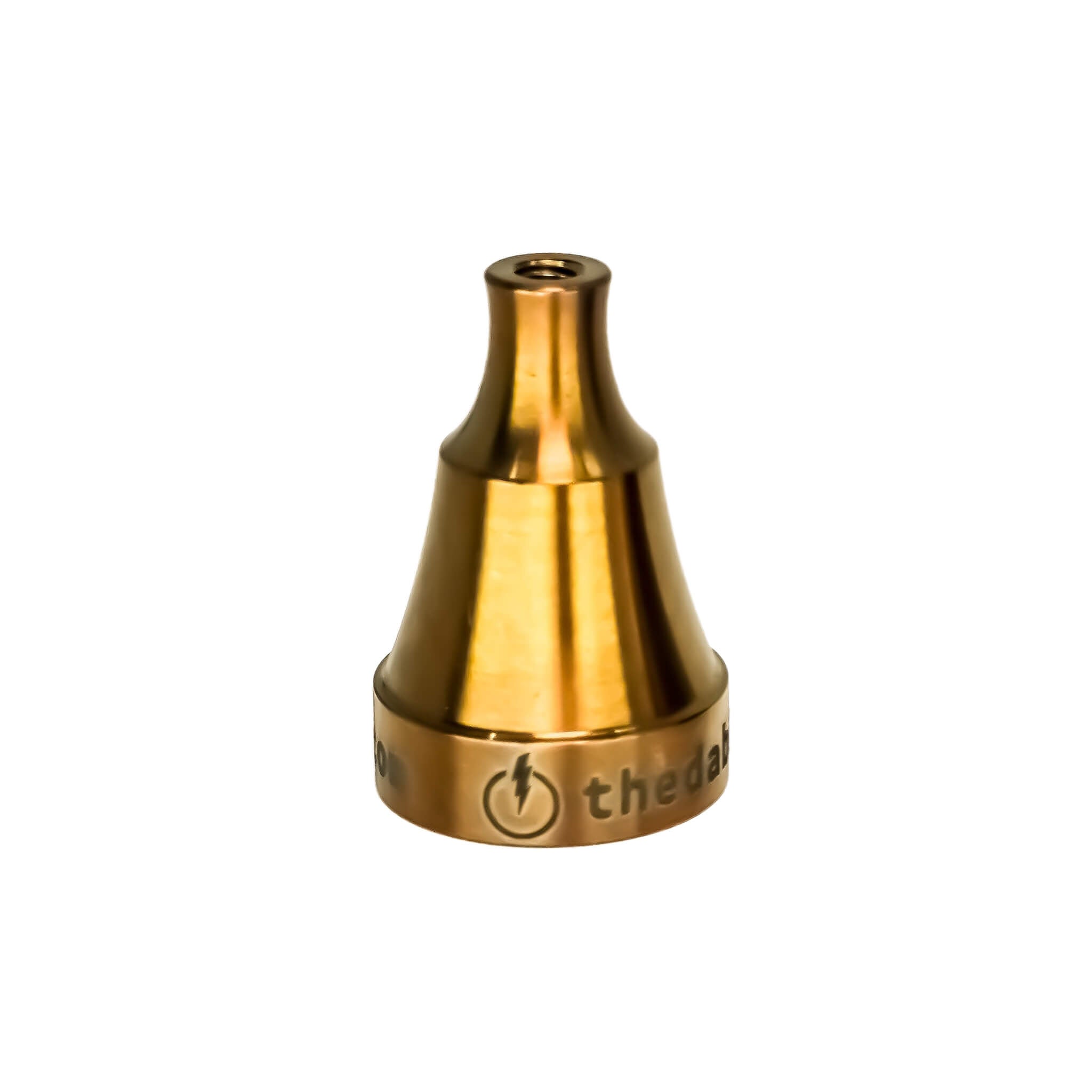 Titanium Universal Carb Cap 1-Hole Medium Velocity | Anodized Amber Profile View | TDS