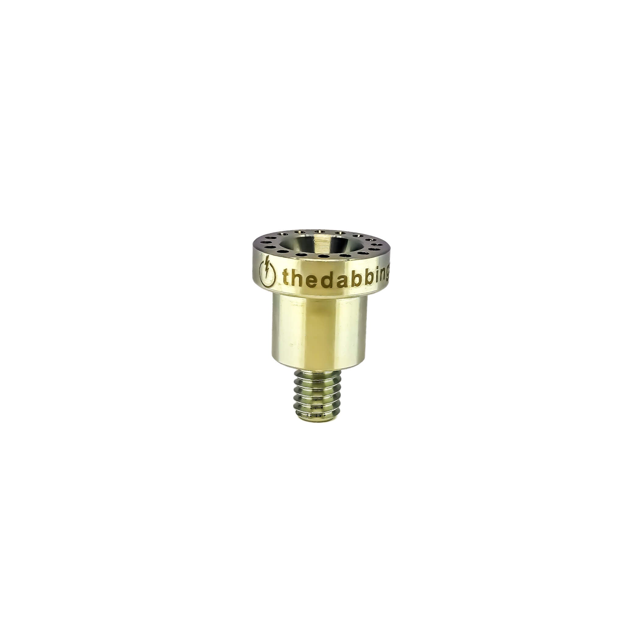 16-Hole Titanium Nail | Angled Side View | Anodized Gold | the dabbing specialists
