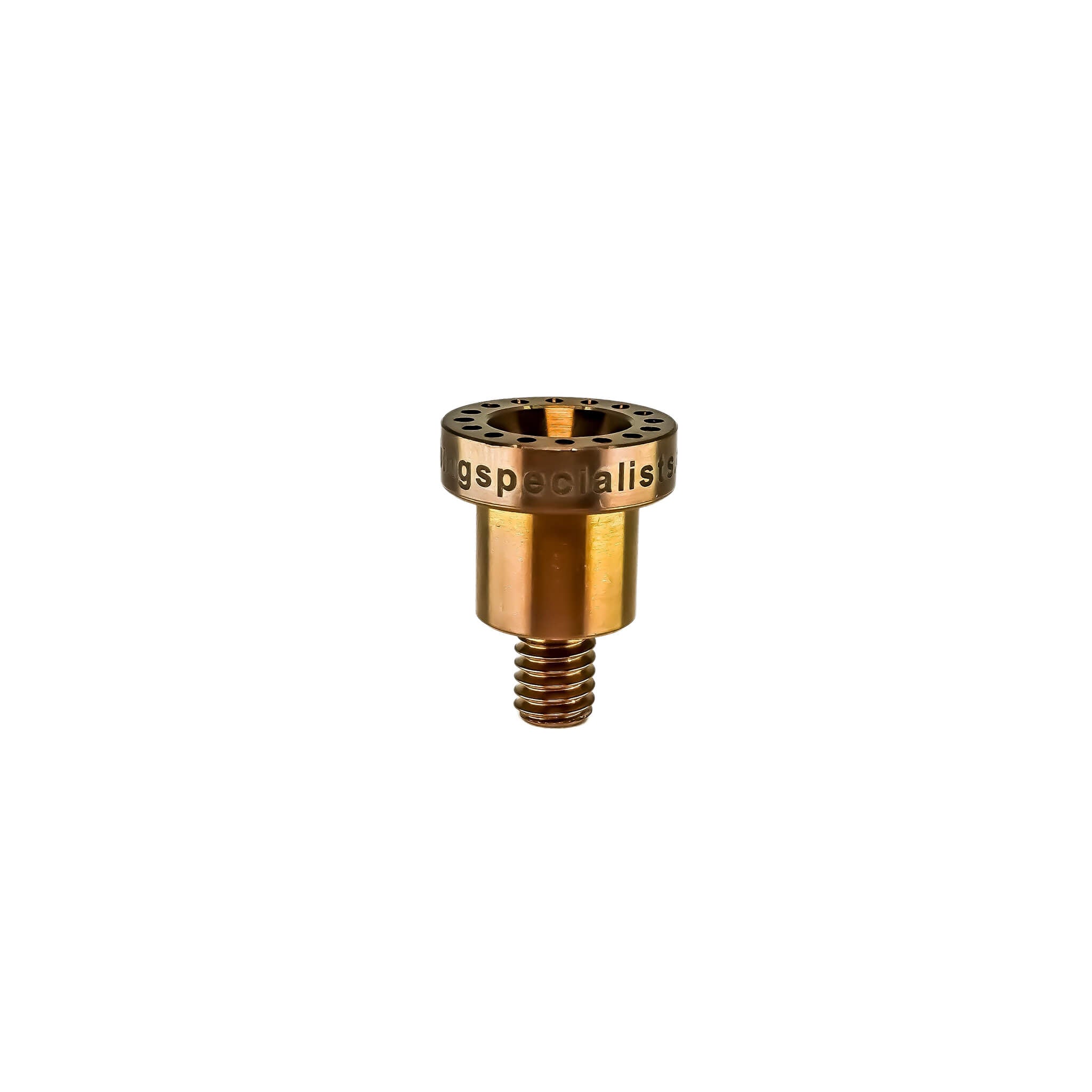16-Hole Titanium Nail | Angled Side View | Anodized Rosewood | the dabbing specialists