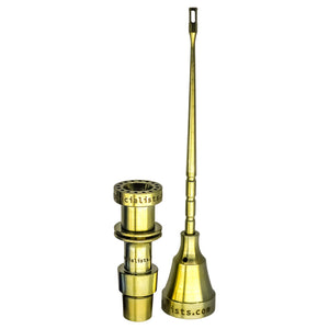 Complete Titanium Dab Tool Kit | Male, 18mm/14mm, Claw | Anodized Gold Color View | TDS