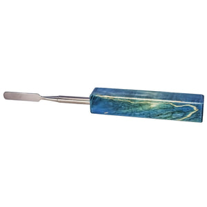Rounded Blade Titanium Dabber Tool | Blue & Green Profile View | the dabbing specialists