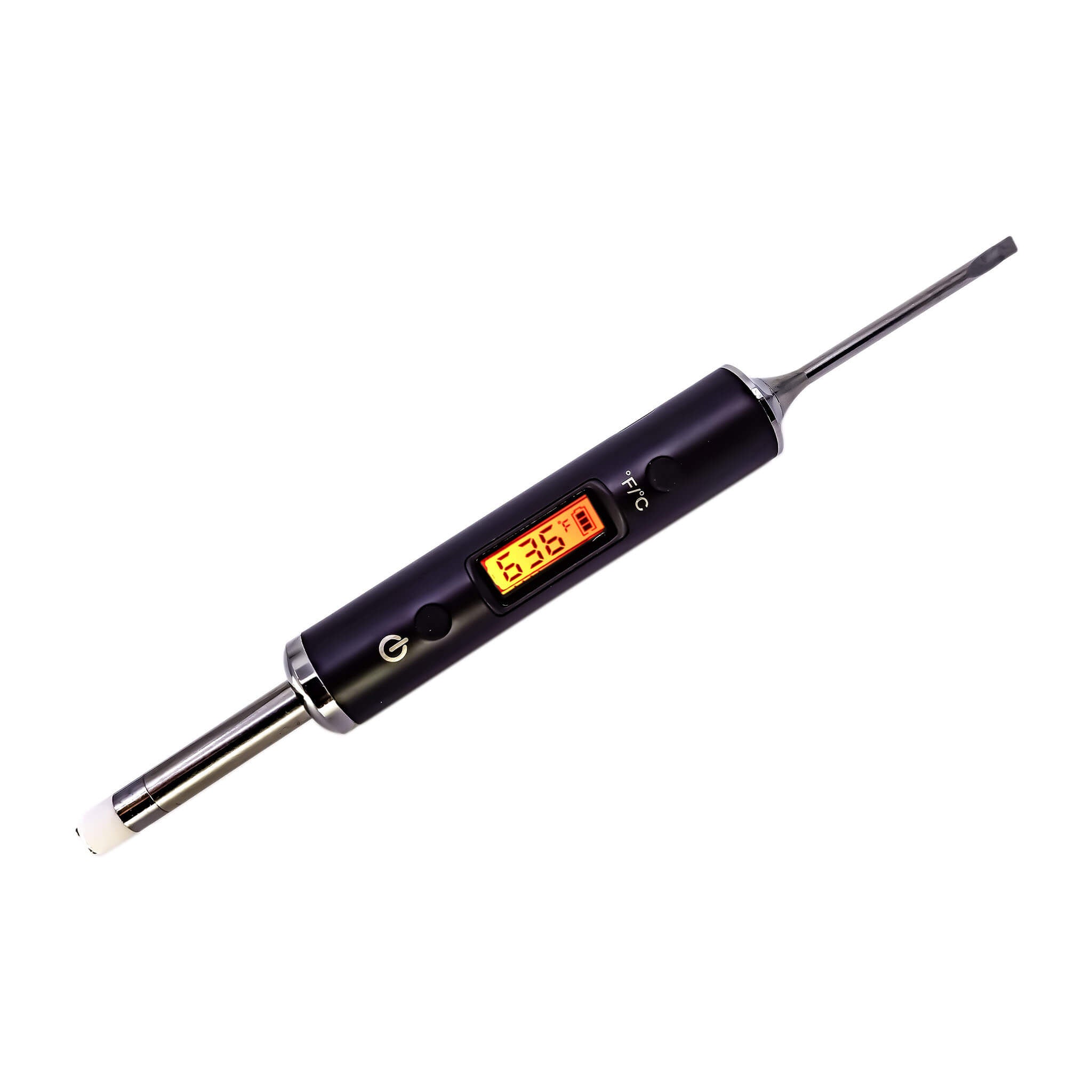 Dab Nail Thermometer | Angled Orange Temp Screen View | the dabbing specialists