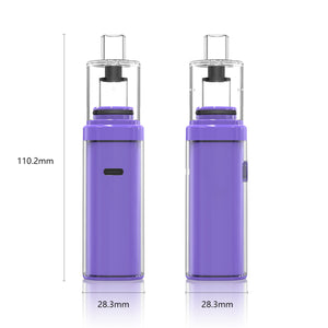 Zylo Portable Concentrate E-Rig Kit | Purple Profile Dimension Image | TDS