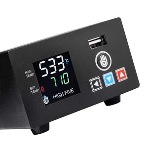 High Five Vape LCD E-Nail E-Banger Kit | Angled E-Nail Controller View | the dabbing specialists