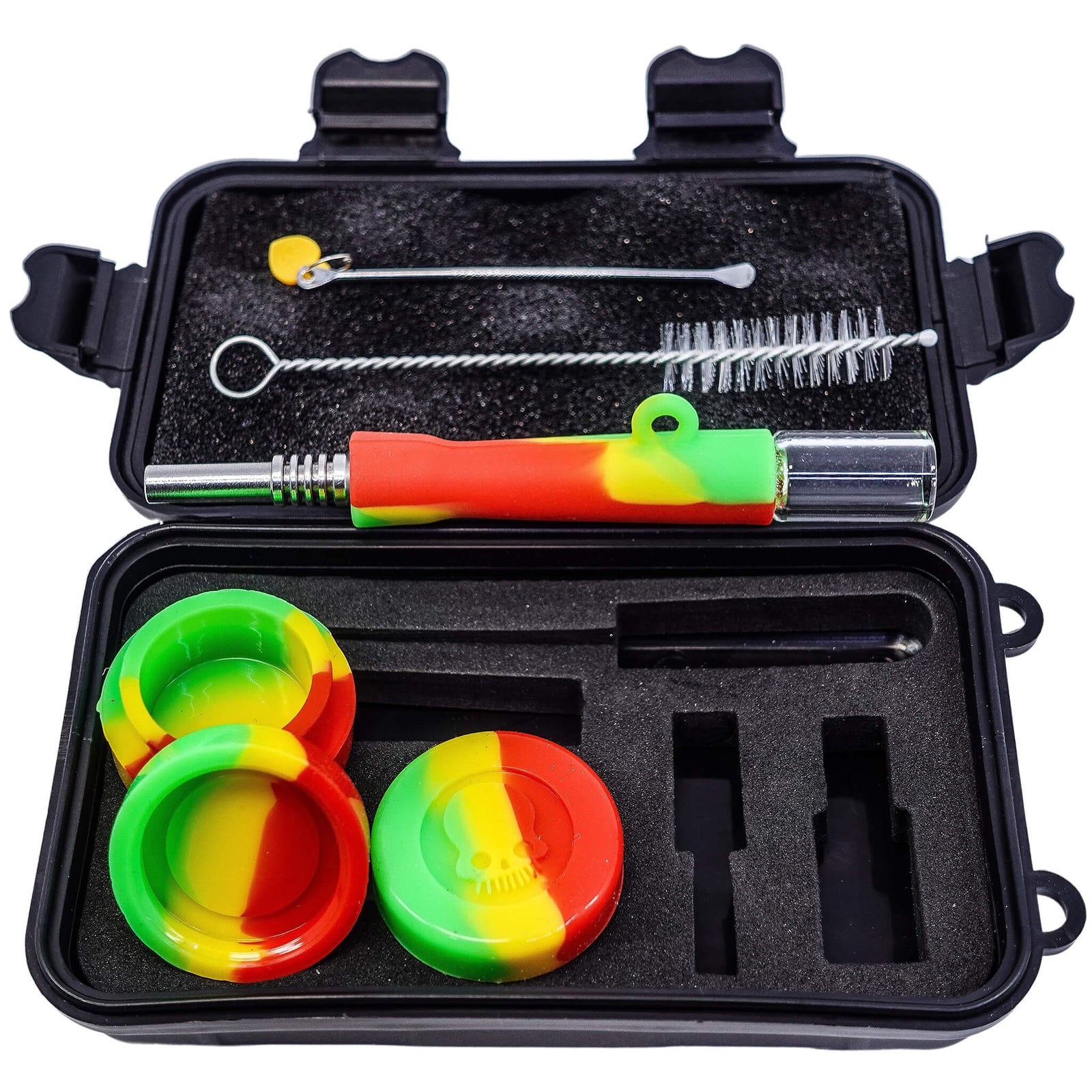 Nectar Collector Pocket Tech | Red/Yellow/Green Deluxe Assembled View | the dabbing specialists