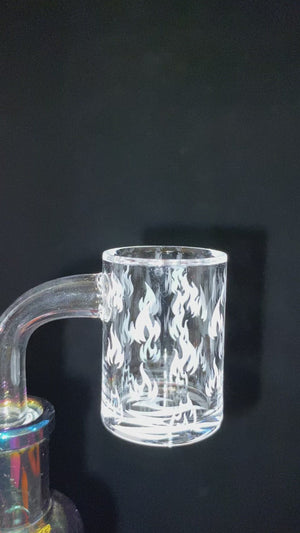 25mm Quartz Banger - Beveled Edge - Lit Flame Bottom