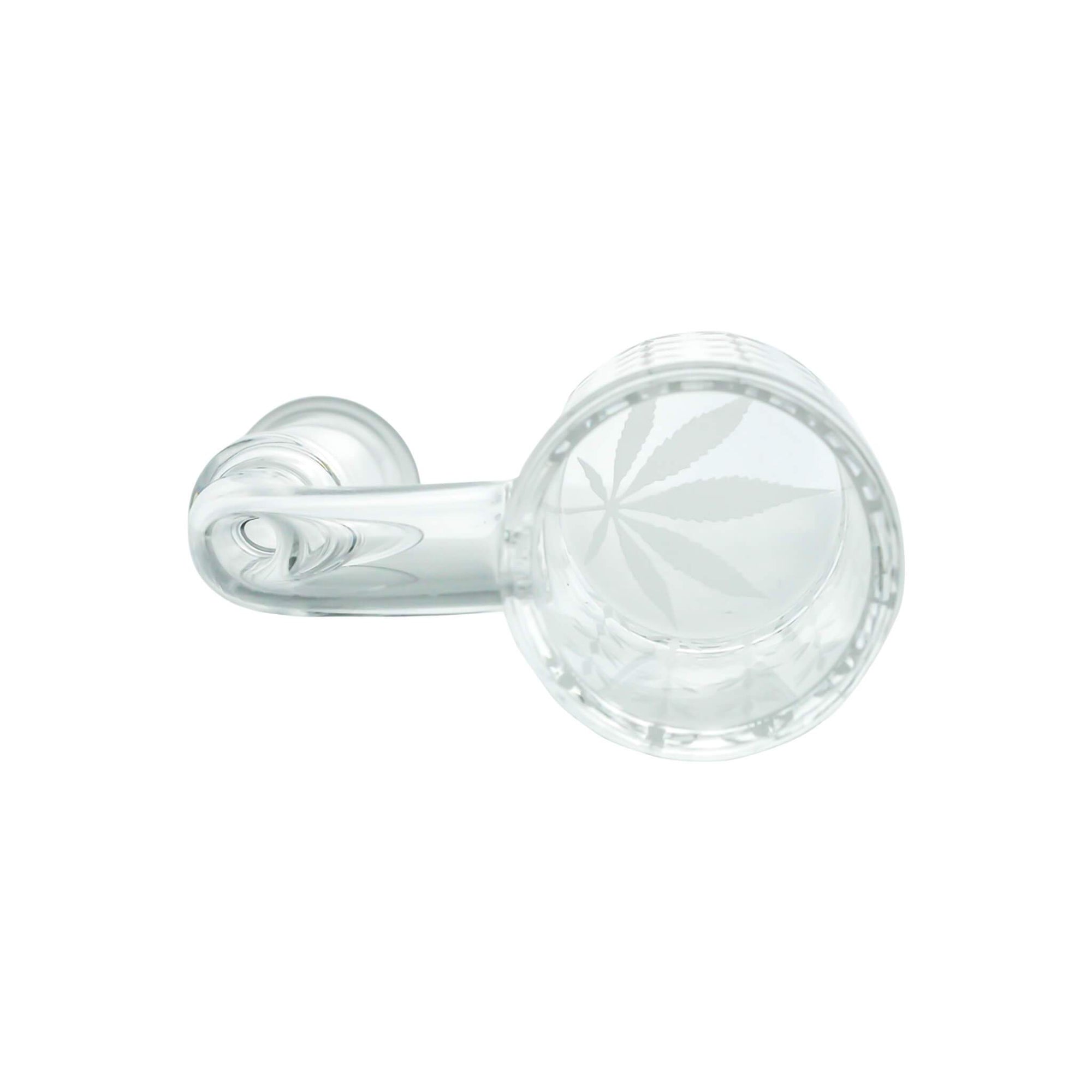 25mm Quartz Banger - Beveled Edge - Weed Leaf Bottom | Top Down View | the dabbing specialists