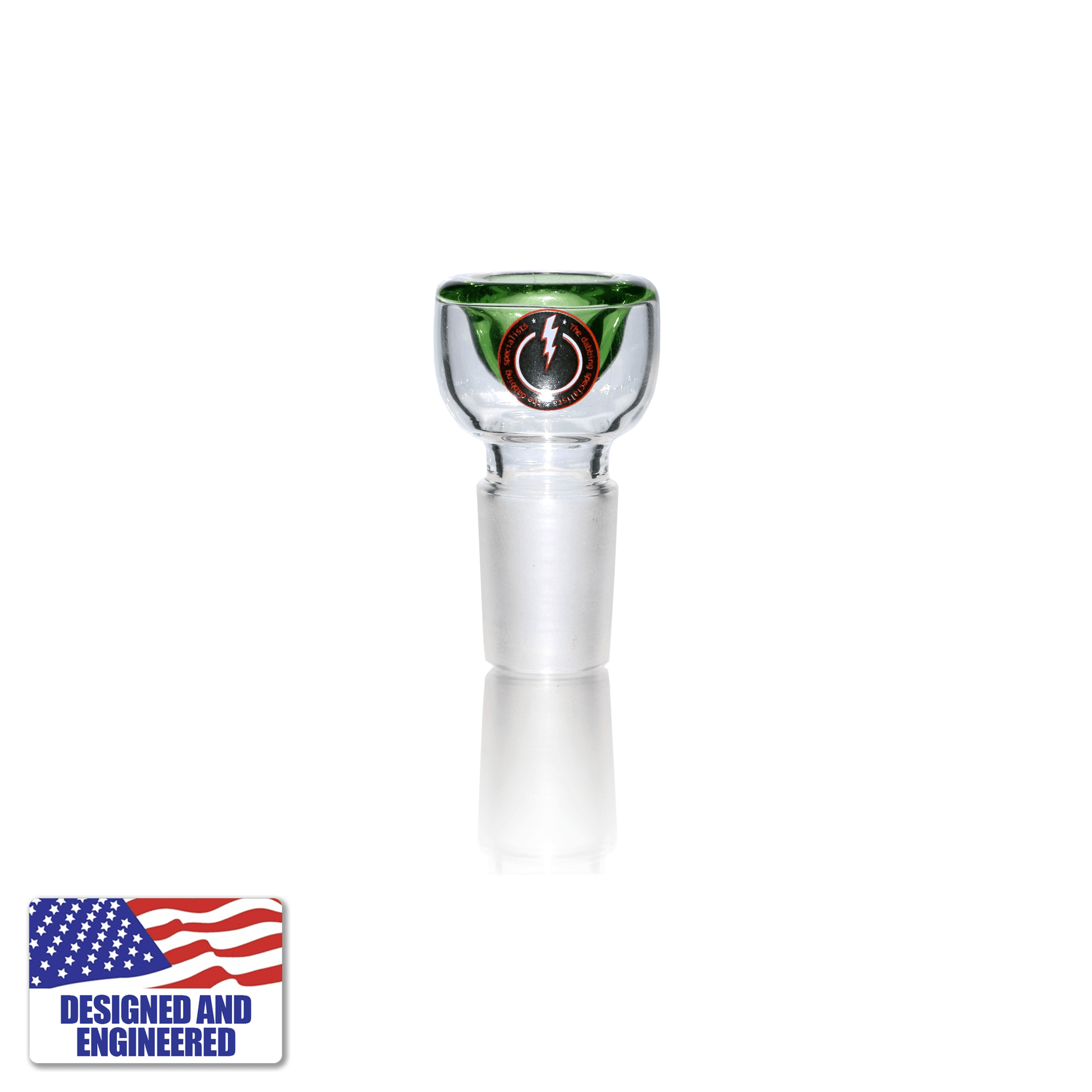 5-Hole Flower Bowl Slide | 18mm Male Logo View | the dabbing specialists