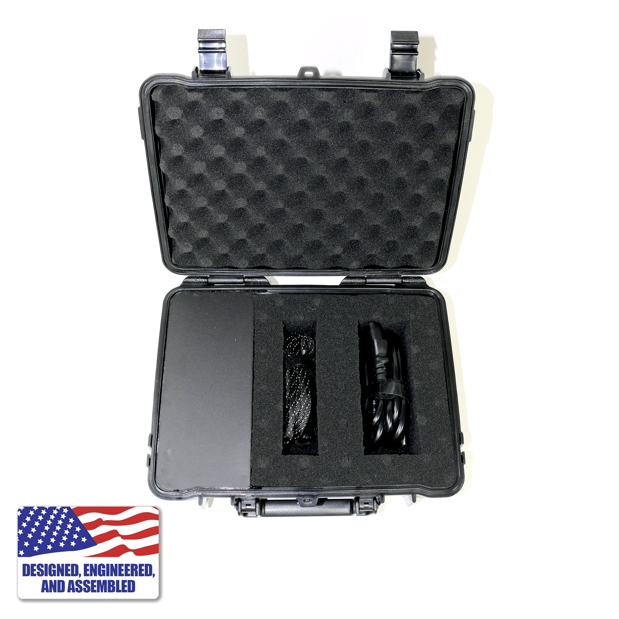 Portable Enail Case in Black - 3/4 Plugged In View