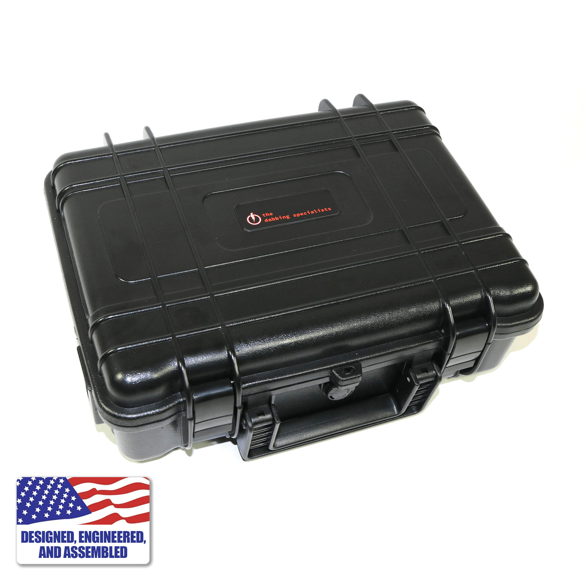 Portable Enail Case in Black - Top 3/4 View