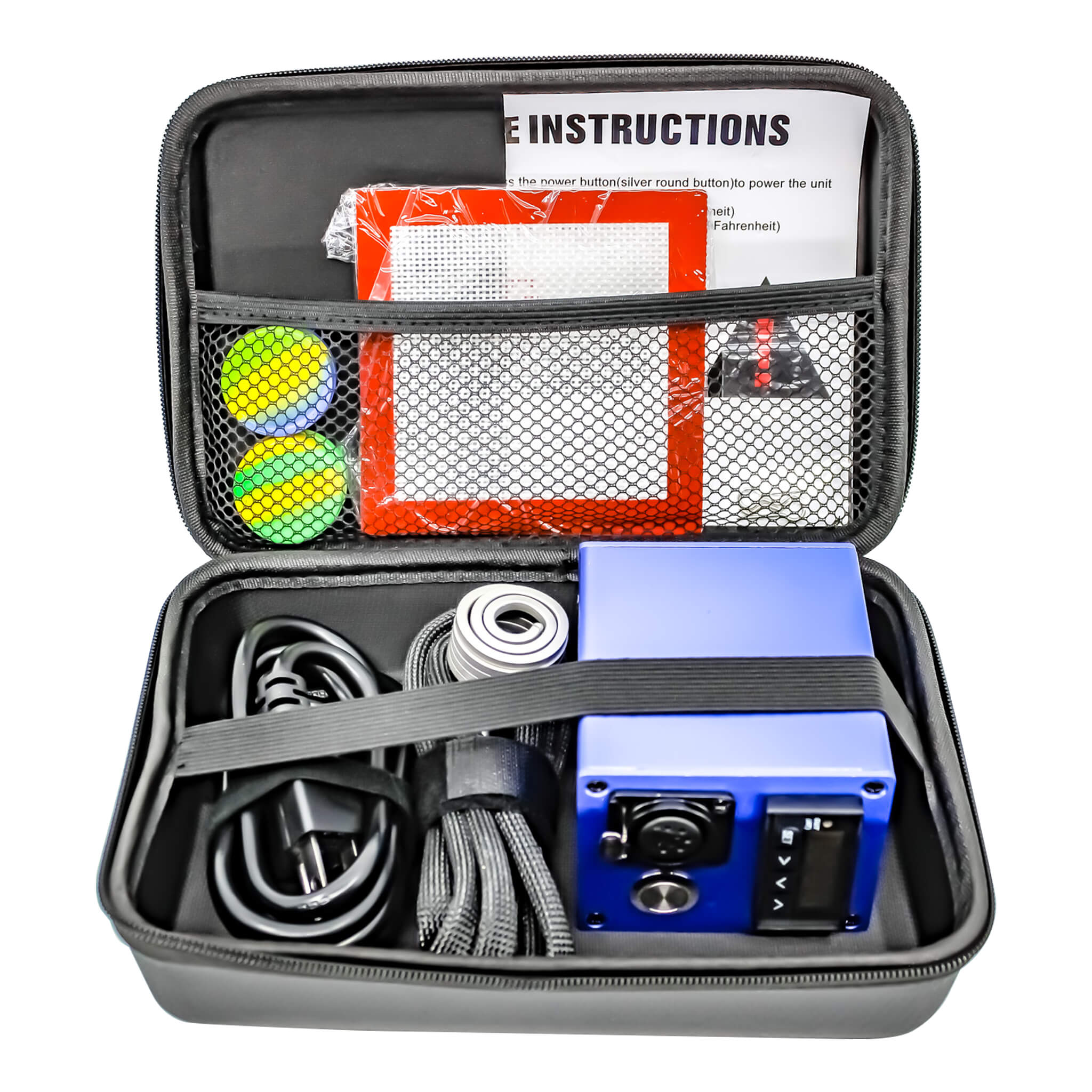 Reborn 25mm E-Banger Deluxe Enail Kit | Blue Kit In Case View | the dabbing specialists