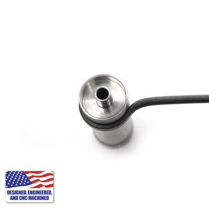 Titanium Dab Kit | Flat Coil | 18mm/14mm Female Adapter | Top Down In Use Profile View | TDS
