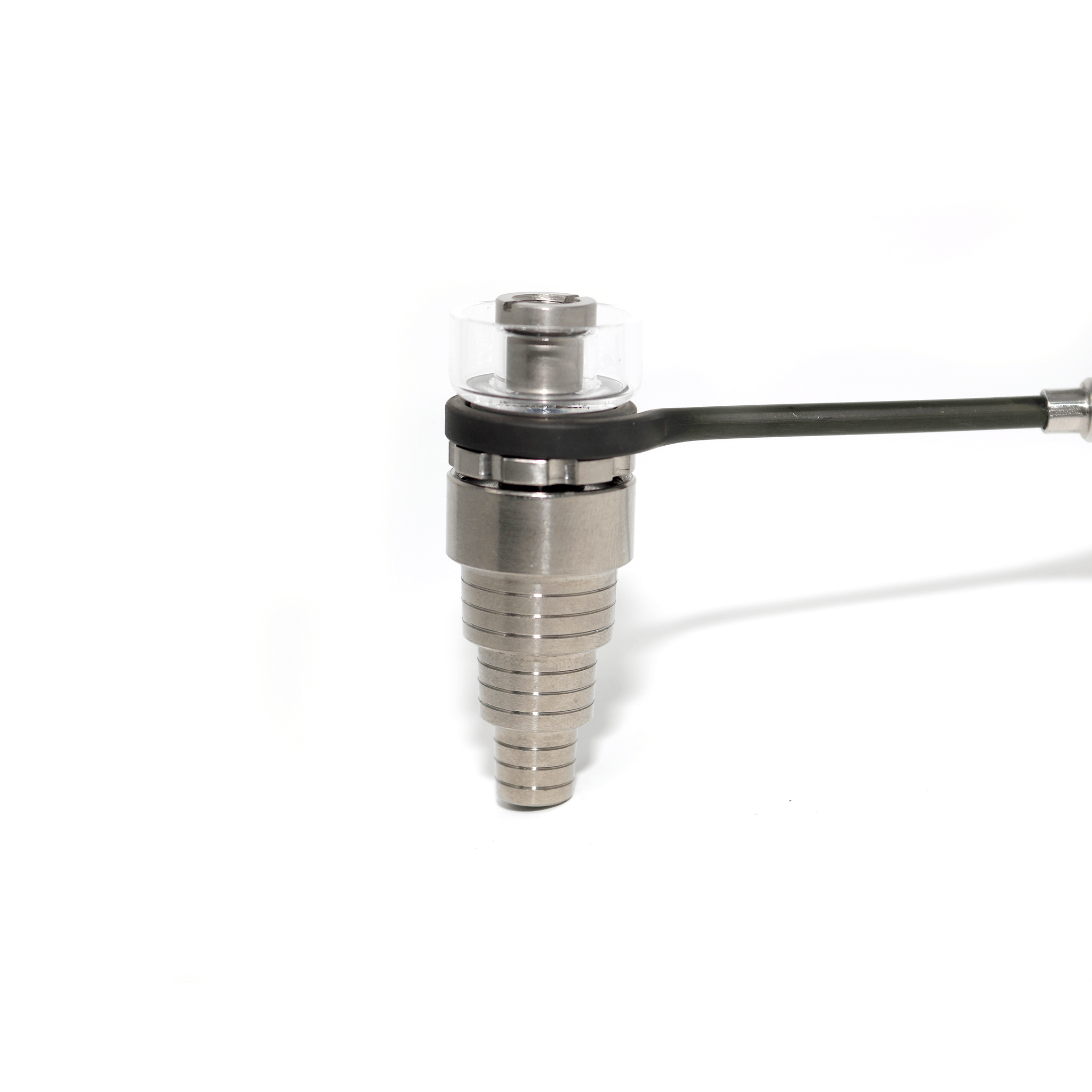 Hybrid Universal Quartz Dish Nail - Side View With Coil