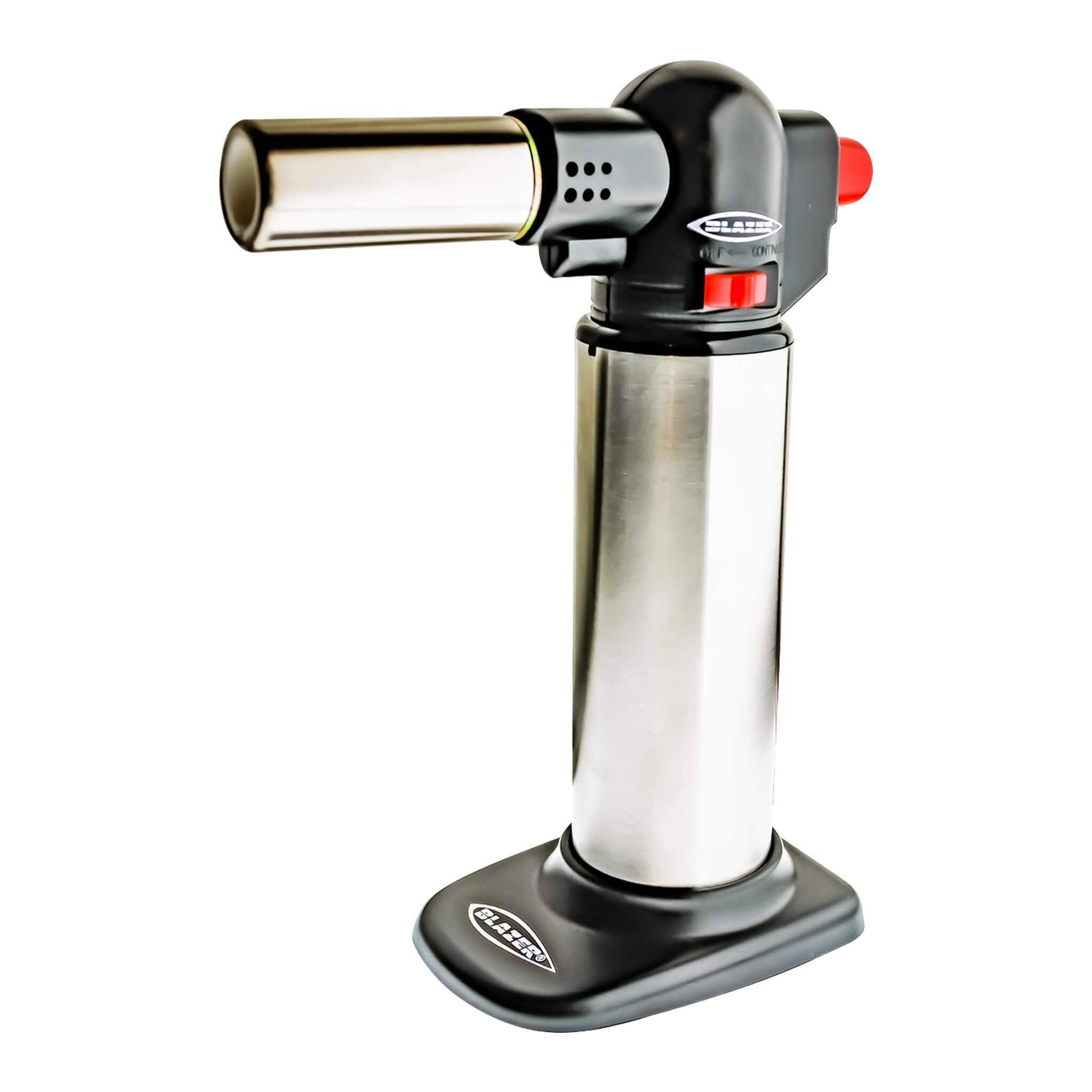 Blazer Big Buddy Torch | Black & SS Profile View | the dabbing specialists