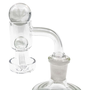 Clear Weed Leaf Slurper Marble | Slurper Marble Set In Use View | the dabbing specialists