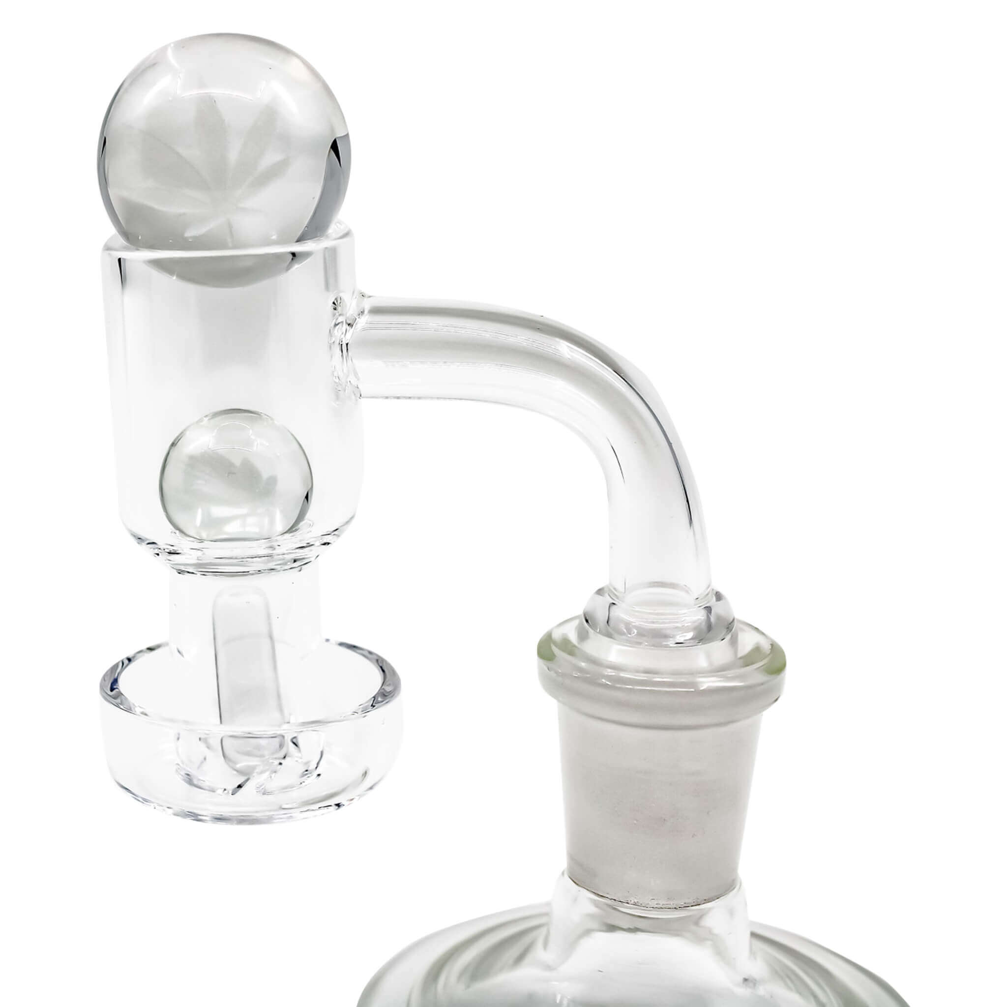 Clear Weed Leaf Slurper Marble | Slurper Marble Set In Use View | the dabbing specialists