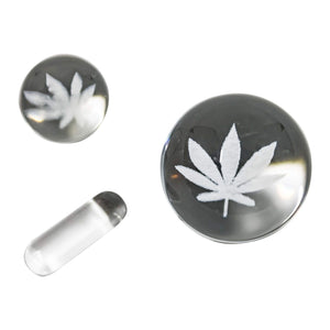 Clear Weed Leaf Slurper Marble | Weed Leaf Slurper Marble Set View | the dabbing specialists