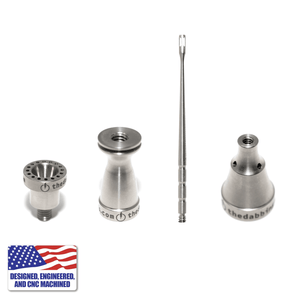 Complete Titanium Dabbing Hardware Dab Kit - Female, 14/10mm, Claw Shovel | Silver View | TDS