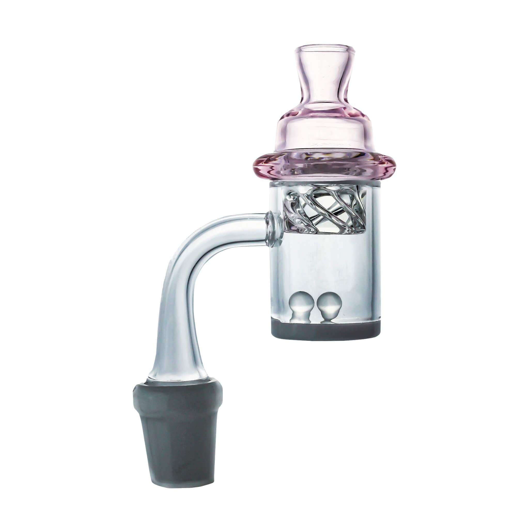 Cyclone Spinner Carb Cap | Pink On Banger With Terp Pearls View | the dabbing specialists