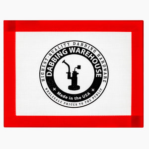 Dabbing Warehouse Dab Mat - Large | Top Down View Black Logo | the dabbing specialists