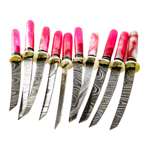 Damascus Steel Dab Knife | Lot View | the dabbing specialists