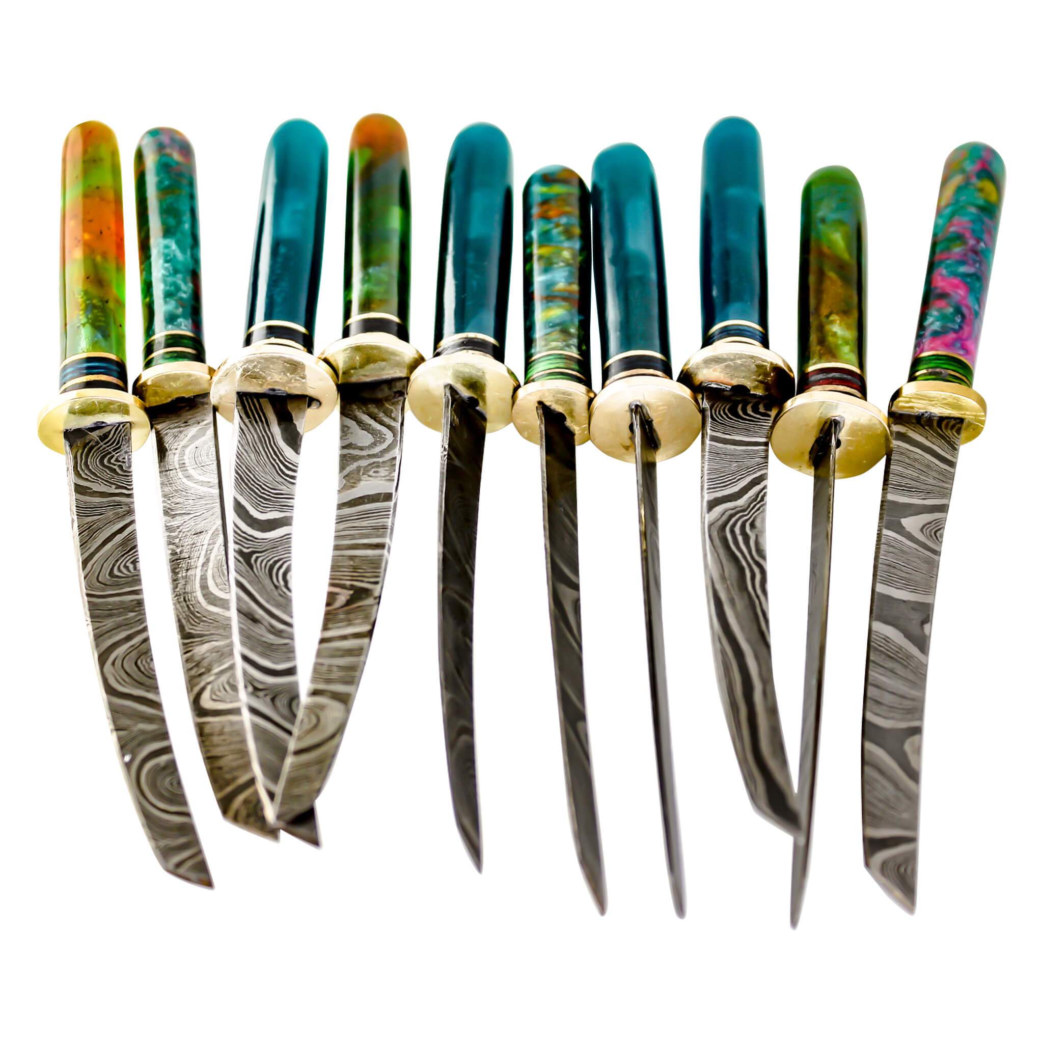 Damascus Steel Dab Knife | Lot View | the dabbing specialists