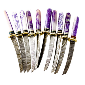 Damascus Steel Dab Knife | Lot View | the dabbing specialists