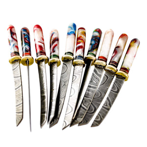 Damascus Steel Dab Knife | Lot View | the dabbing specialists
