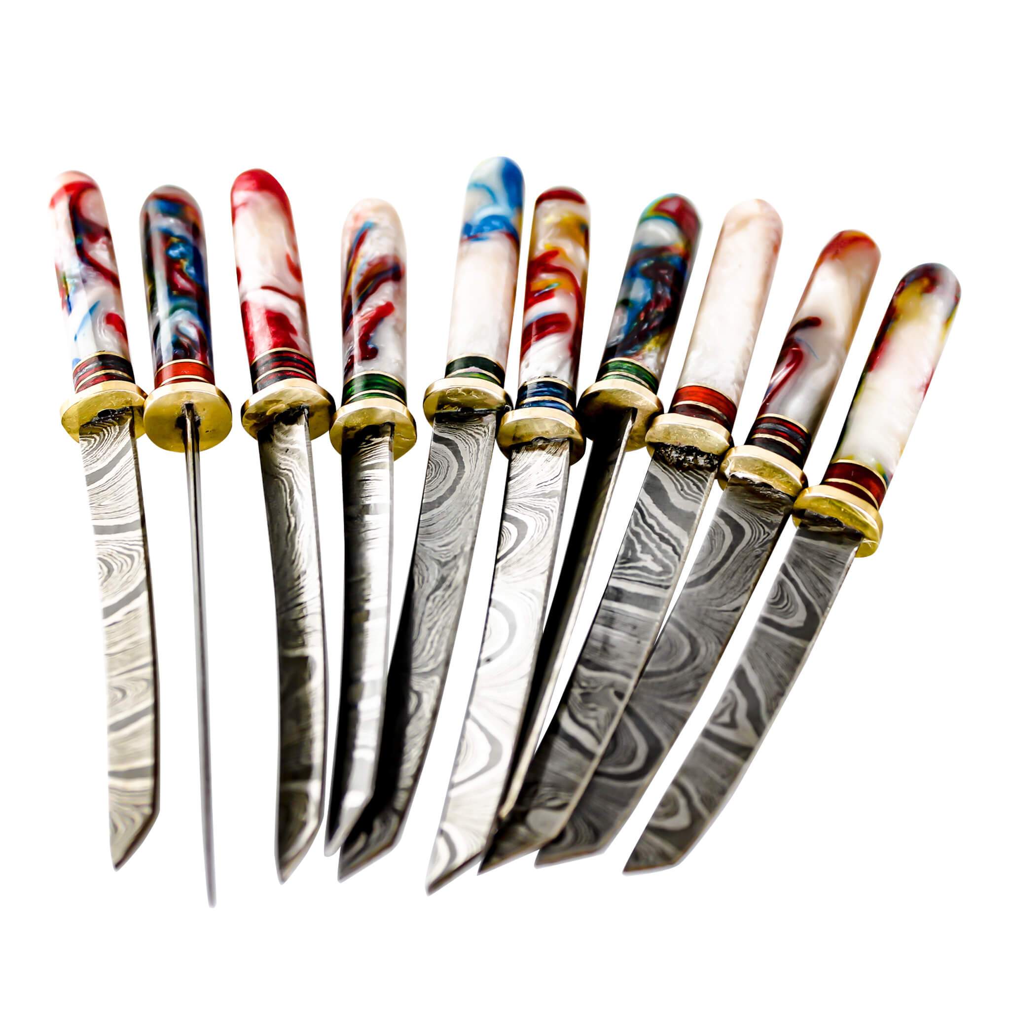 Damascus Steel Dab Knife | Lot View | the dabbing specialists