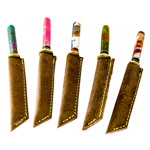 Damascus Steel Dab Knife | Five Knife View | the dabbing specialists