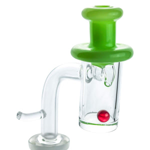 E-Banger for 20mm Coil, Dual Nozzle Cap, and 6mm Ruby Terp Pearl Combo Pack | Capped View | TDS