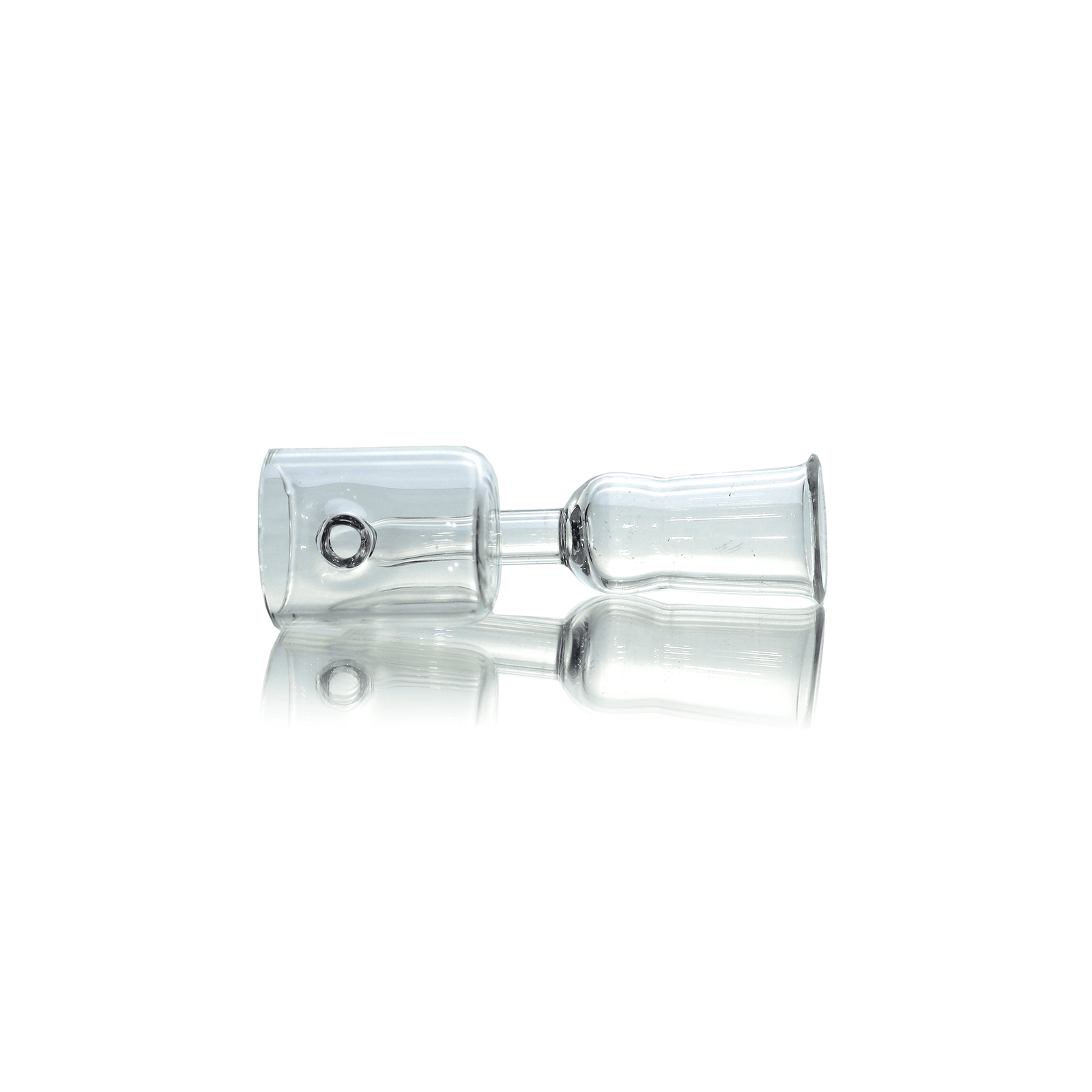 Flat Top Quartz Banger 18mm Female With Cup Insert and Saucer Cap | Full Stack Profile View | TDS