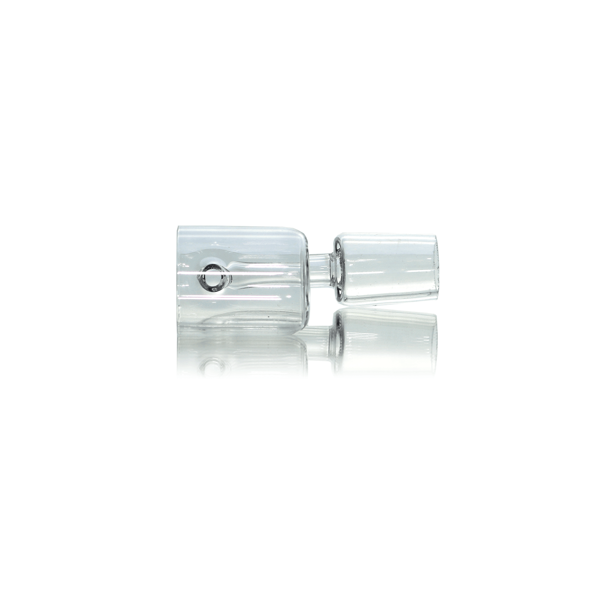Flat Top Quartz Banger 18mm Male With Cup Insert and Saucer Cap | Rear Prone Banger View | TDS