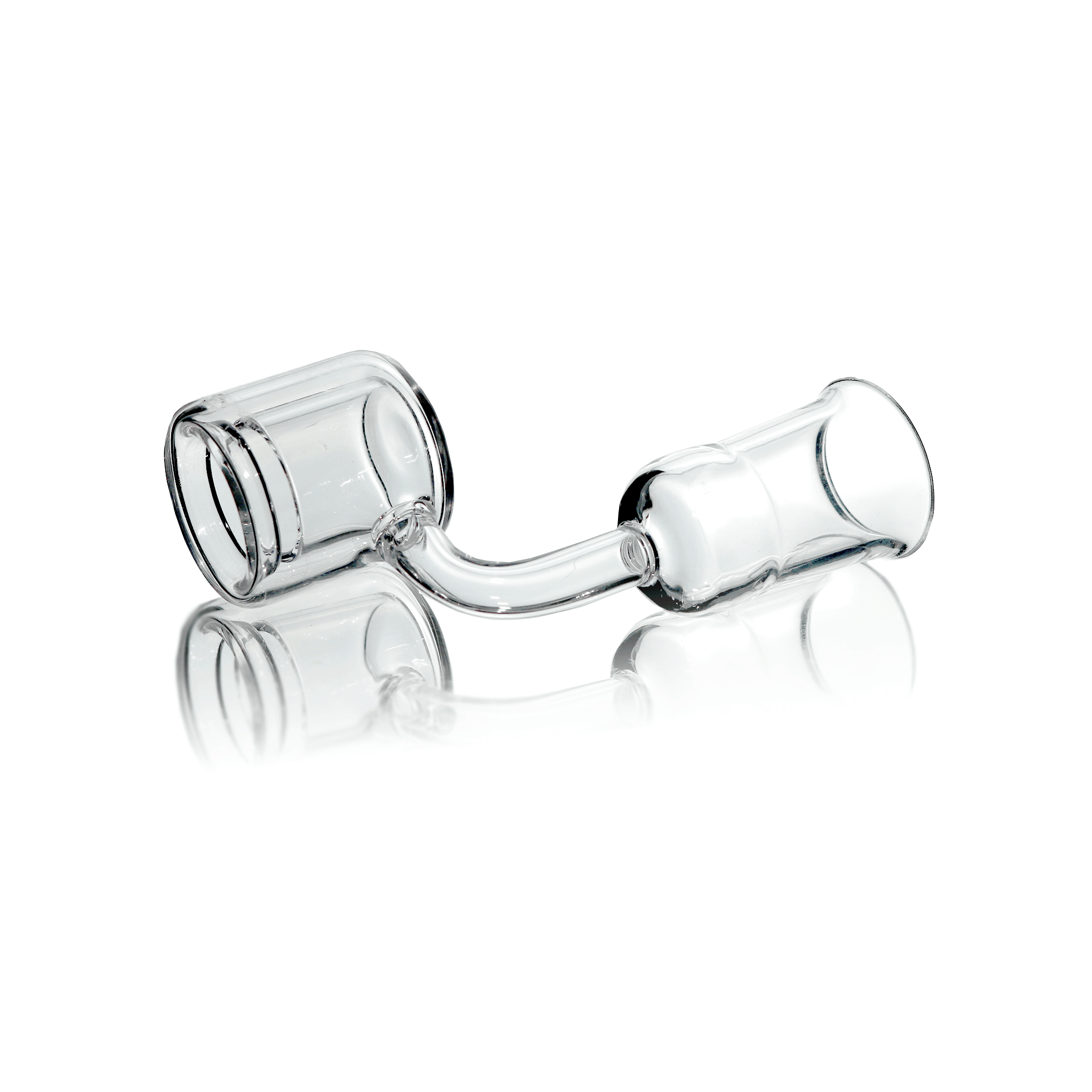 Glass Dab Rig - Recycler Bubbler with Double Wall Quartz Banger | Double Wall Banger View | TDS
