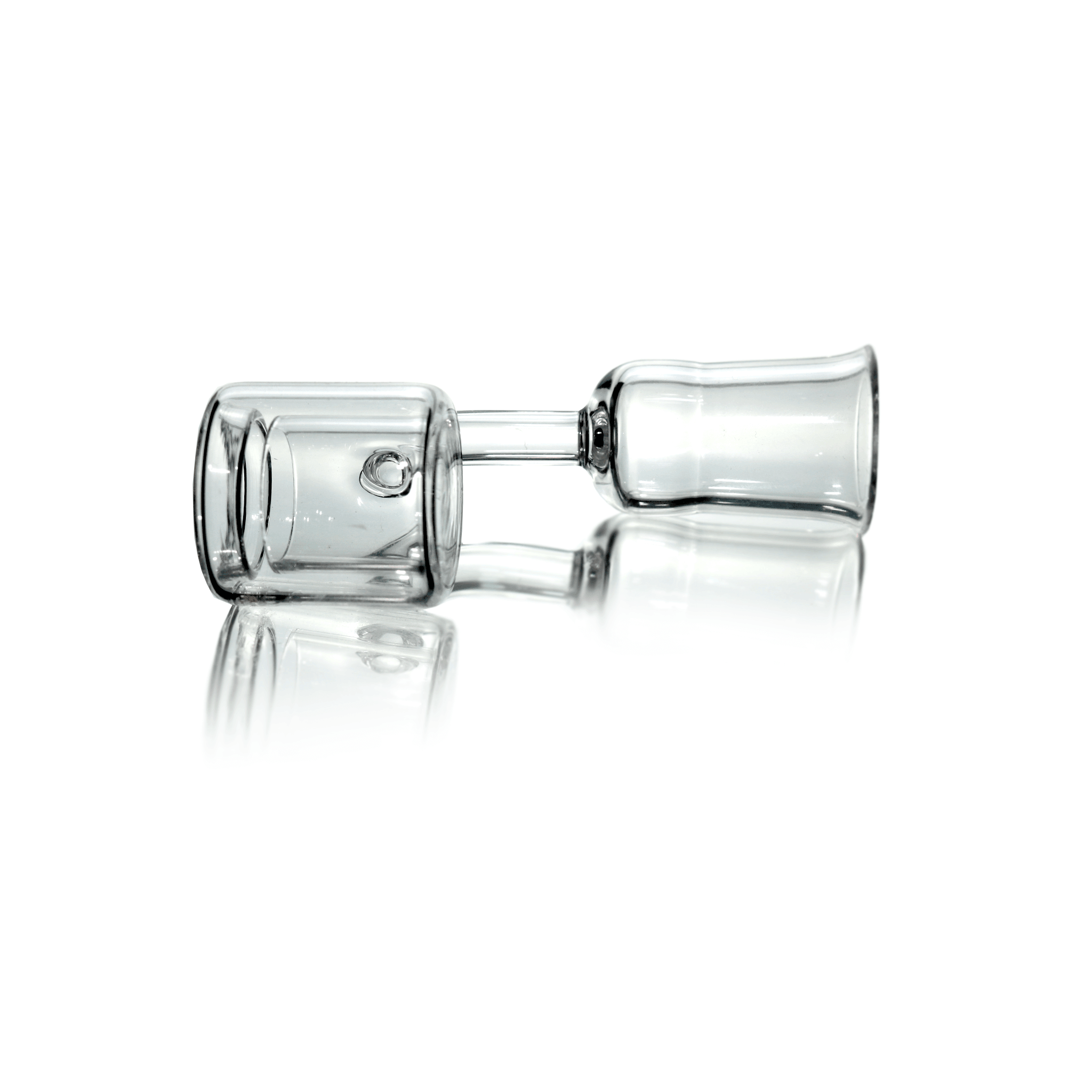 Glass Dab Rig - Recycler Bubbler with Double Wall Quartz Banger | Double Wall Banger View | TDS