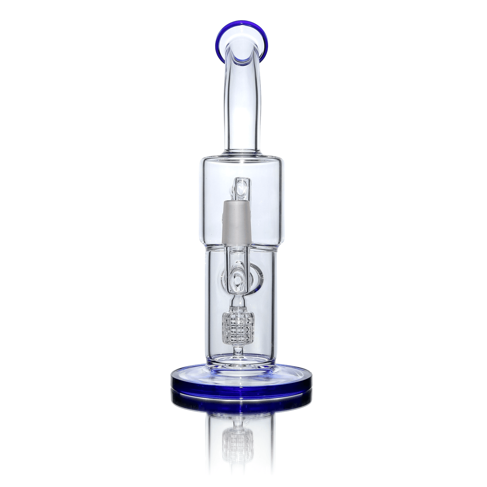 Glass Dab Rig | Double Recycler Bubbler Hybrid Quartz Nail | In Use View | TDS