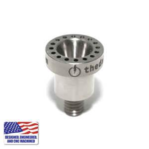 Glass Dab Rig | Mini Dual Bubbler with 16-Hole Titanium Nail | 16-Hole Nail View | TDS