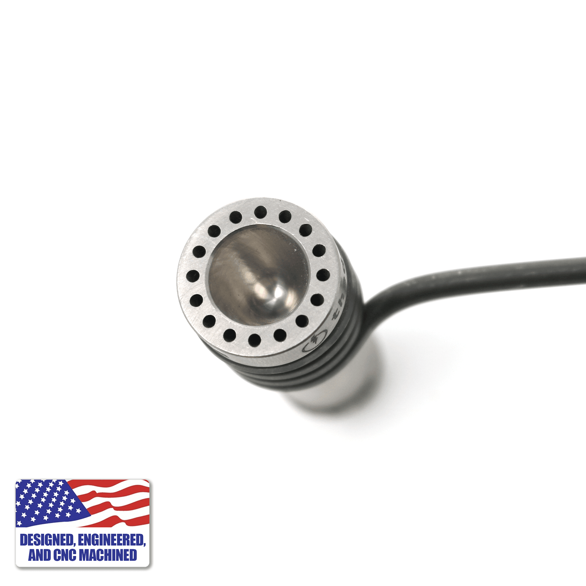 Glass Dab Rig | Mini Dual Bubbler with 16-Hole Titanium Nail | Nail In Use Top Down View | TDS