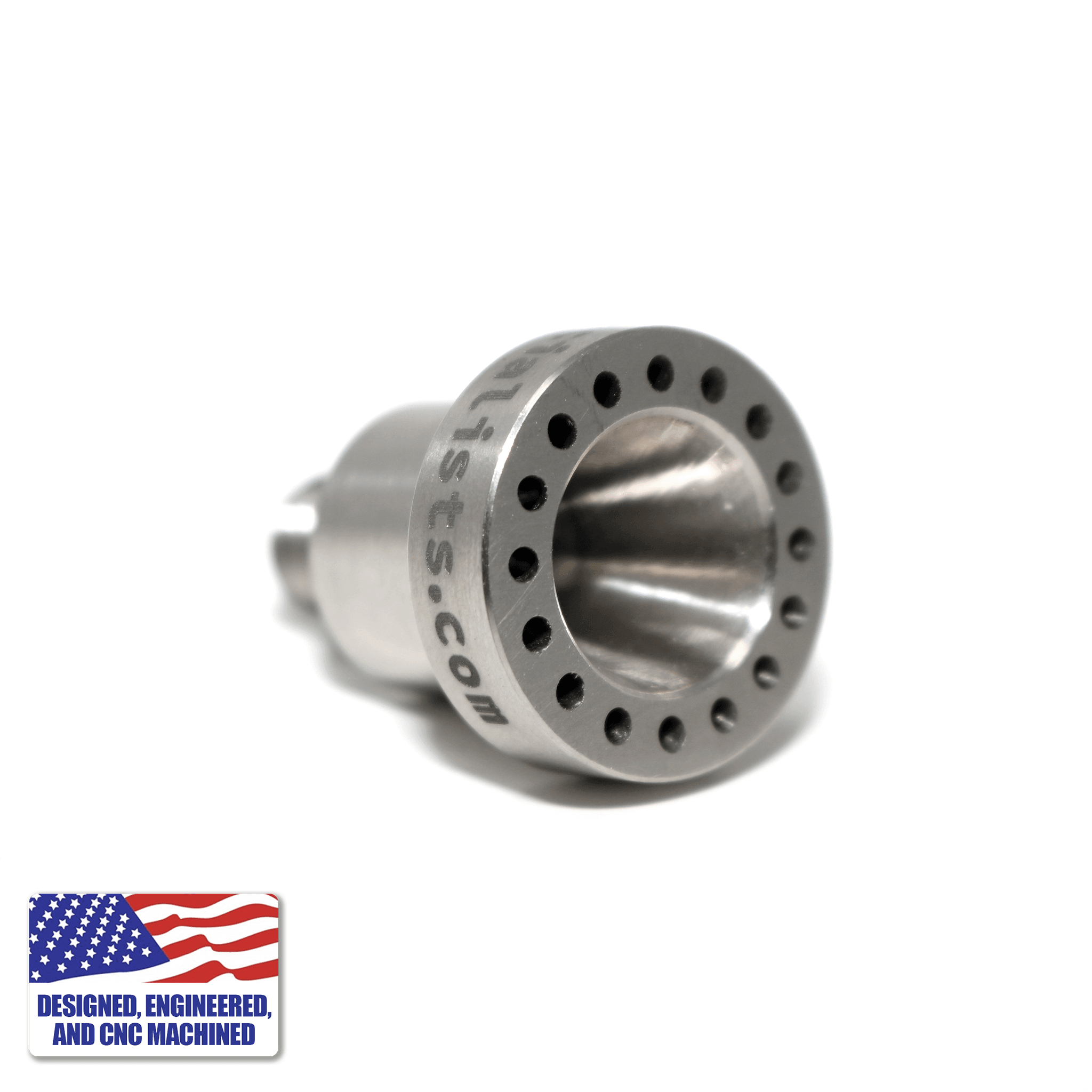 Glass Dab Rig | Mini Dual Bubbler with 16-Hole Titanium Nail | 16-Hole Nail Angled View | TDS