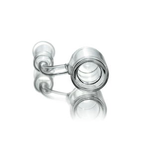 Glass Dab Rig | Mini Dual Bubbler & Double Wall Quartz Banger | Double Wall Banger Top View | TDS