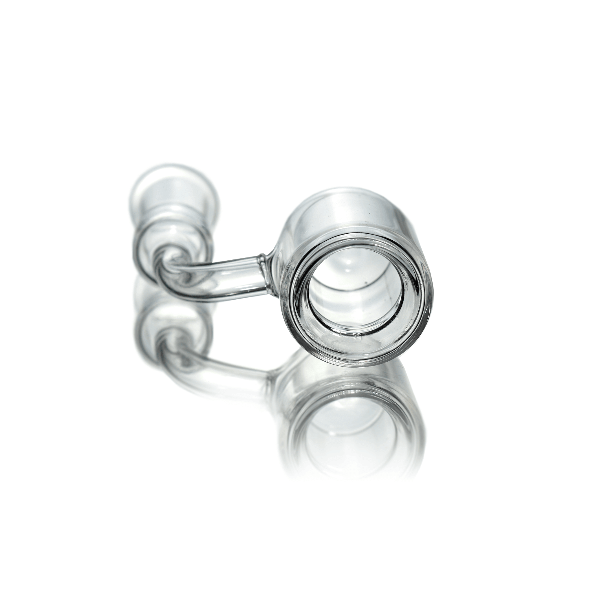 Glass Dab Rig | Mini Dual Bubbler & Double Wall Quartz Banger | Double Wall Banger Top View | TDS