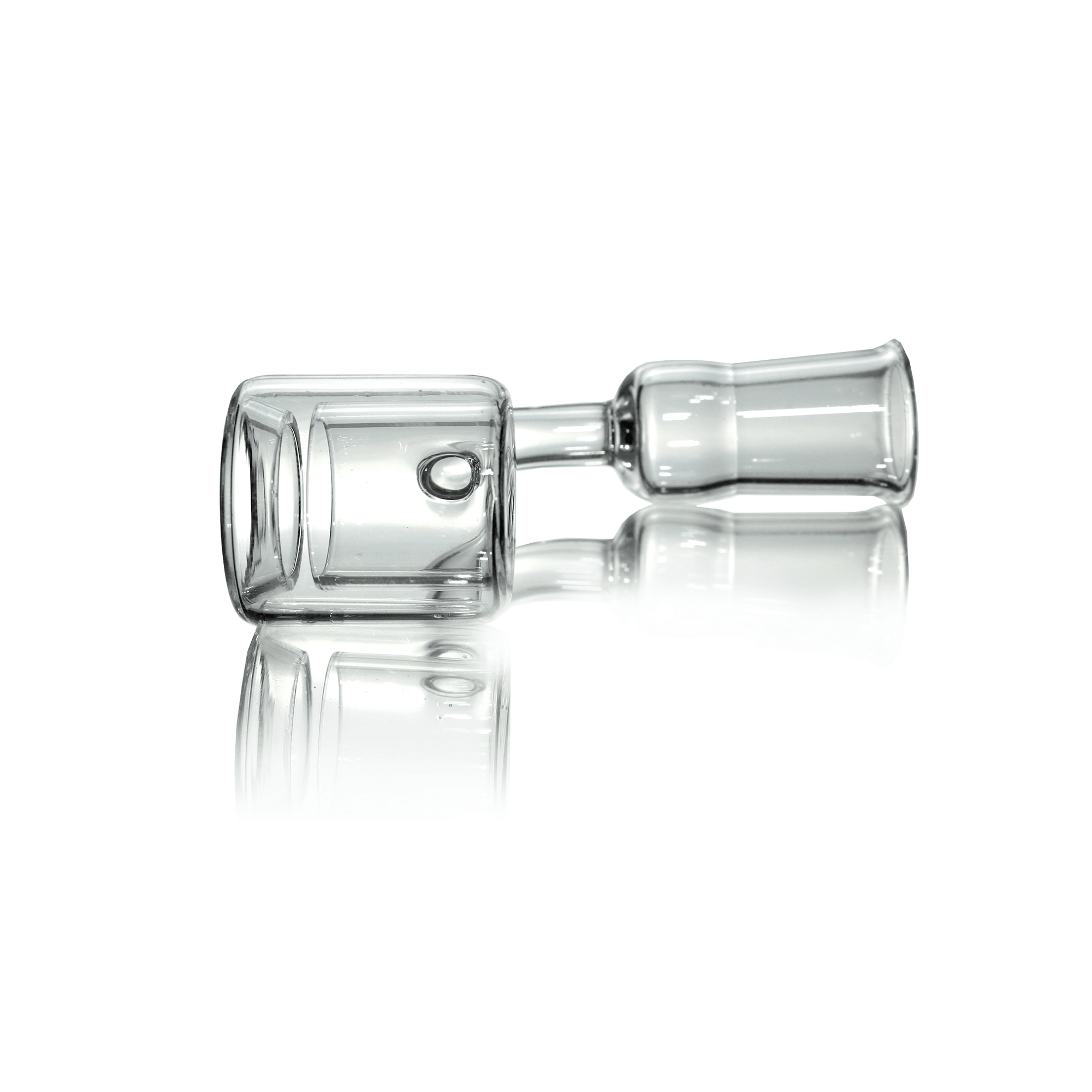 Glass Dab Rig | Mini Dual Bubbler & Double Wall Quartz Banger | Double Wall Banger Prone View | TDS