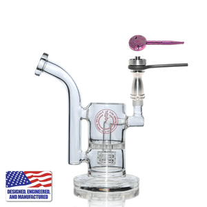 Glass Dab Rig | Mini Dual Bubbler & Flat Coil Titanium Nail | In Use View | TDS