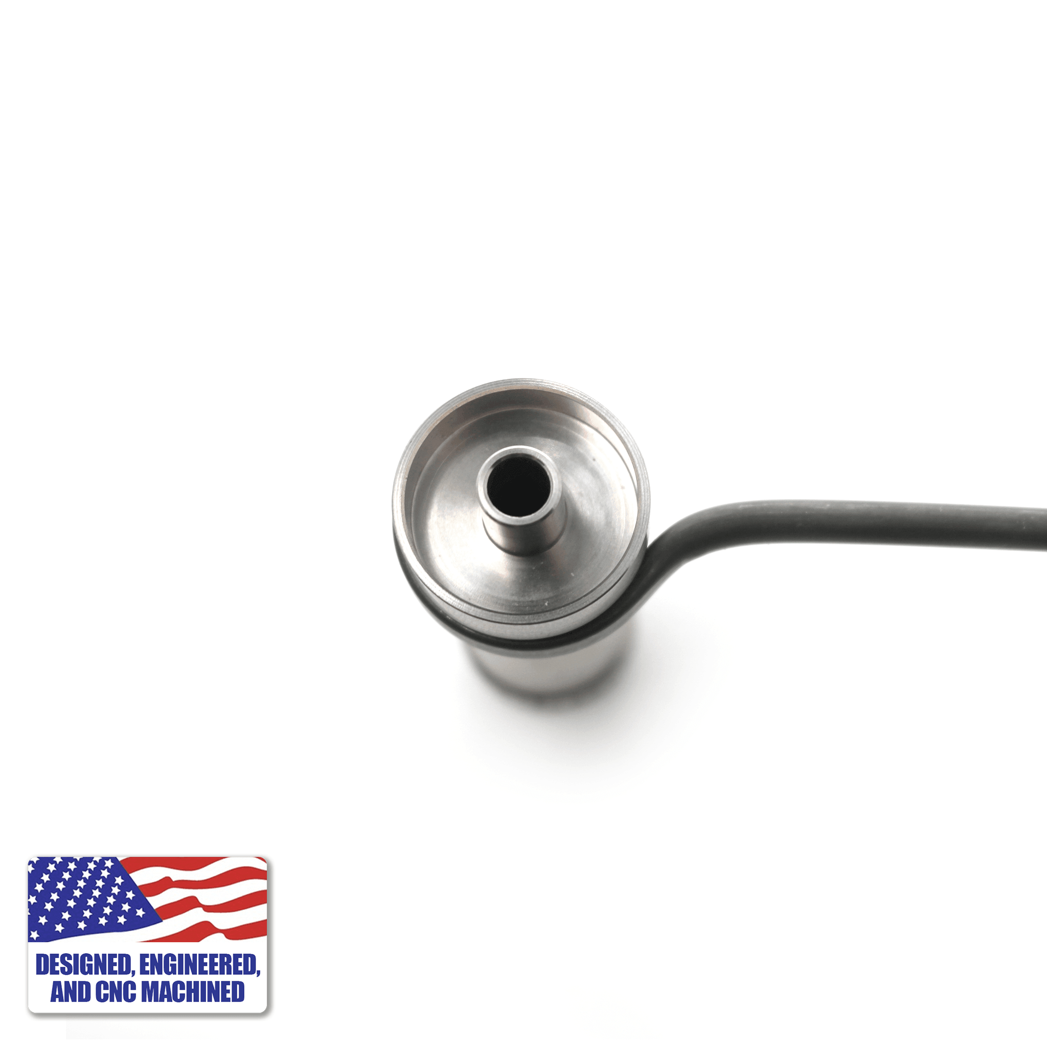 Glass Dab Rig | Mini Dual Bubbler & Flat Coil Titanium Nail | Top Down Nail With Coil View | TDS