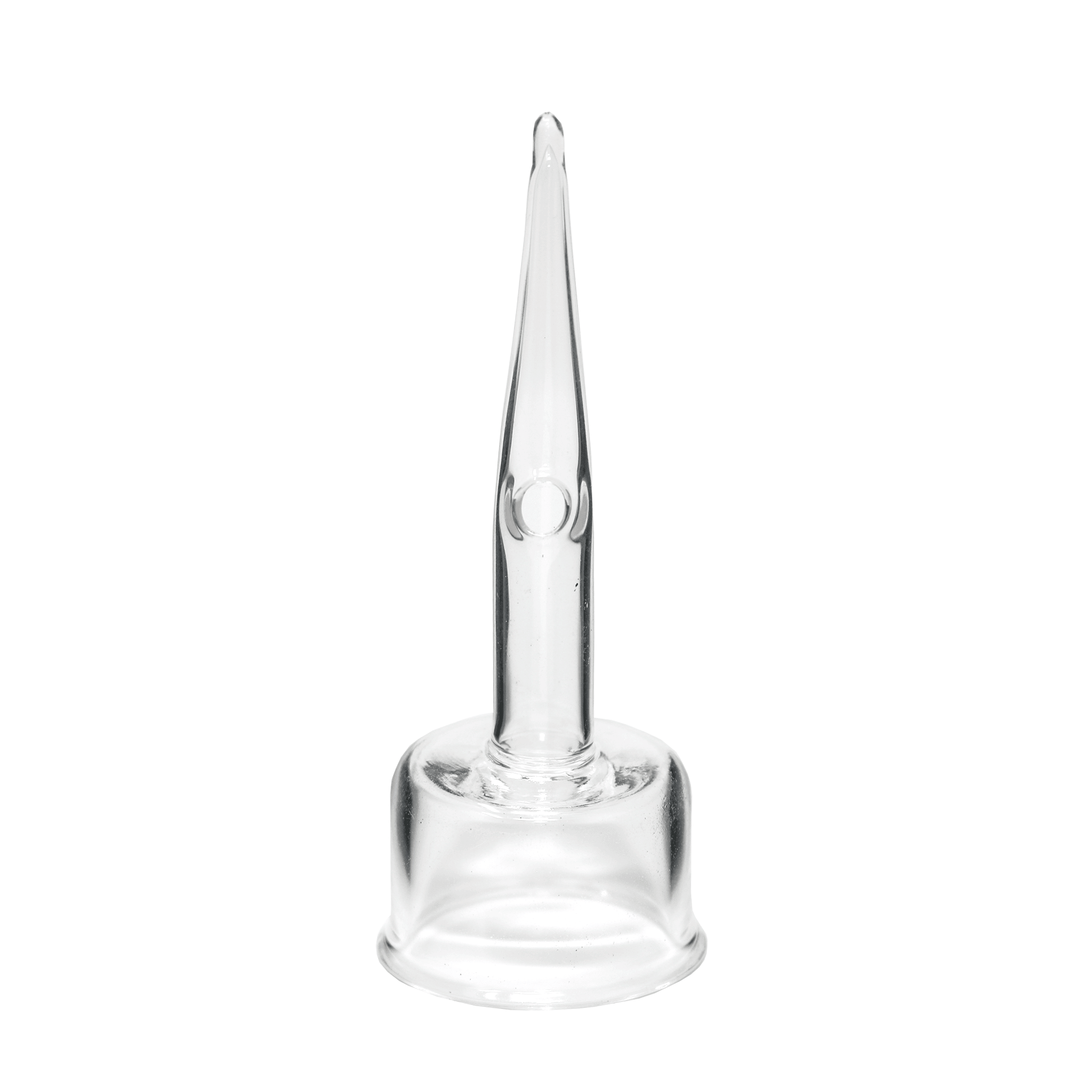 Glass Dab Rig | Mini Dual Bubbler with Hybrid Quartz Nail | Glass Dabber Cap Dab Tool View | TDS