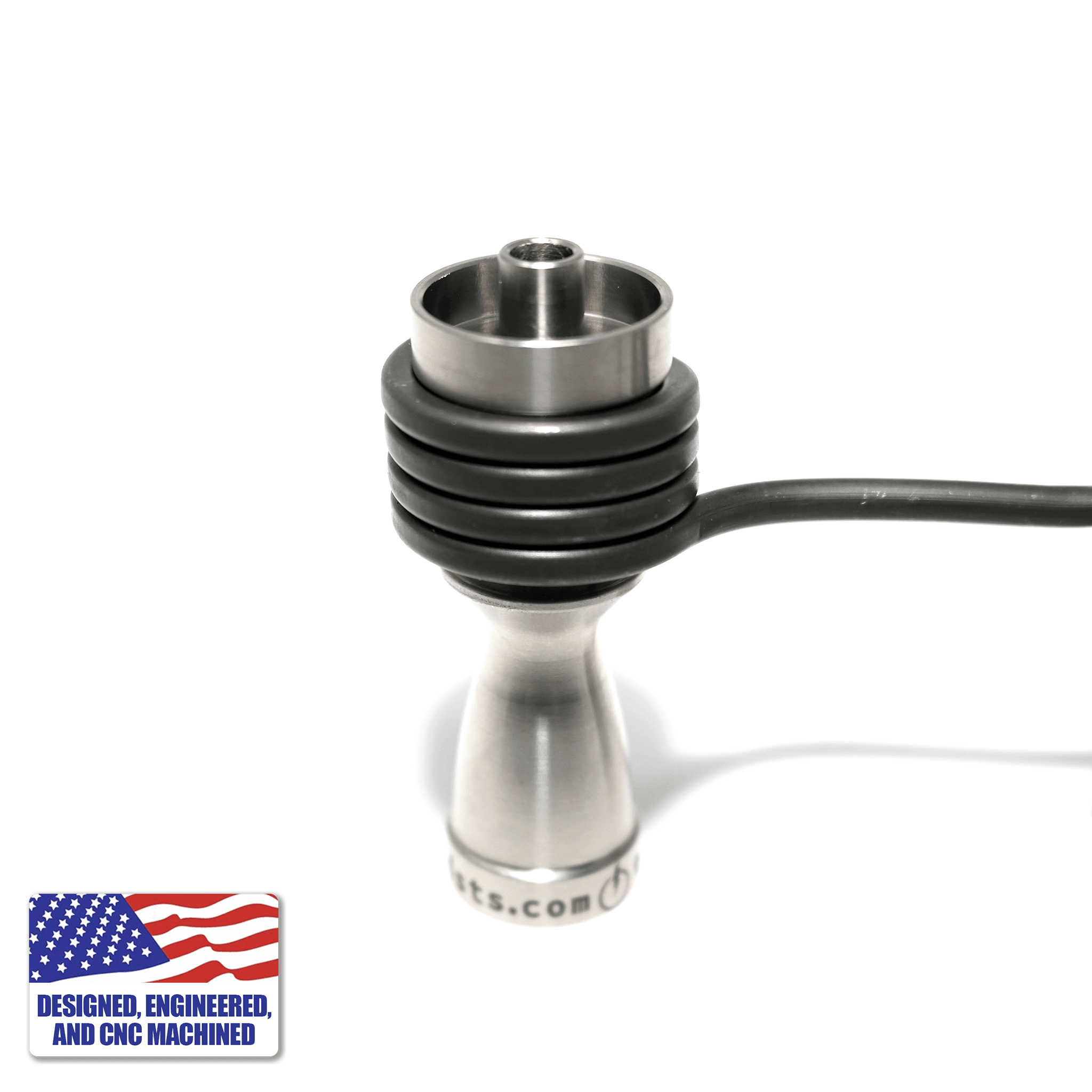 Glass and Nail Dab Rig | Mini Hockey Puck with 20mm Titanium Nail | Nail & Coil Profile View | TDS