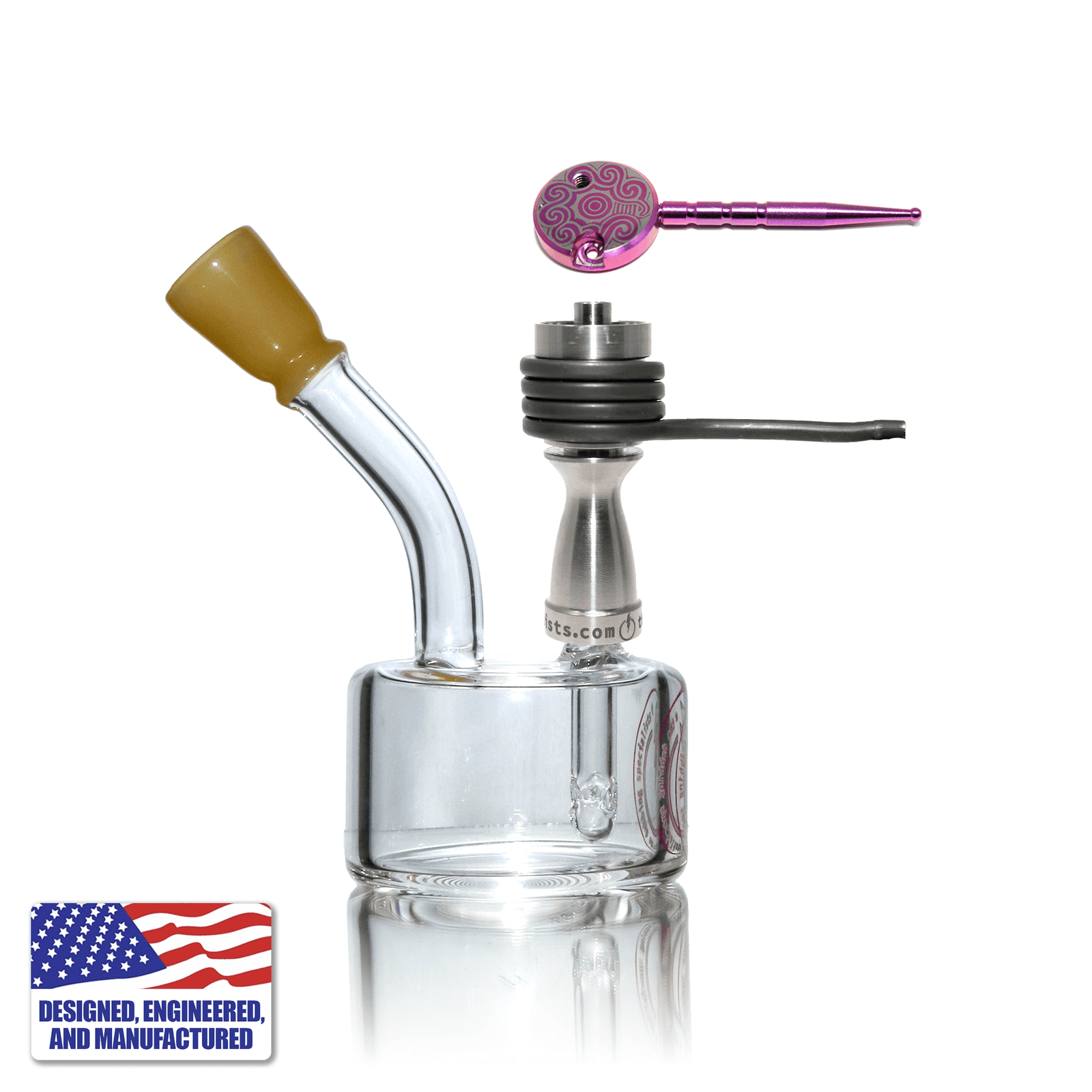 Glass and Nail Dab Rig | Mini Hockey Puck with 20mm Titanium Nail | In Use View | TDS