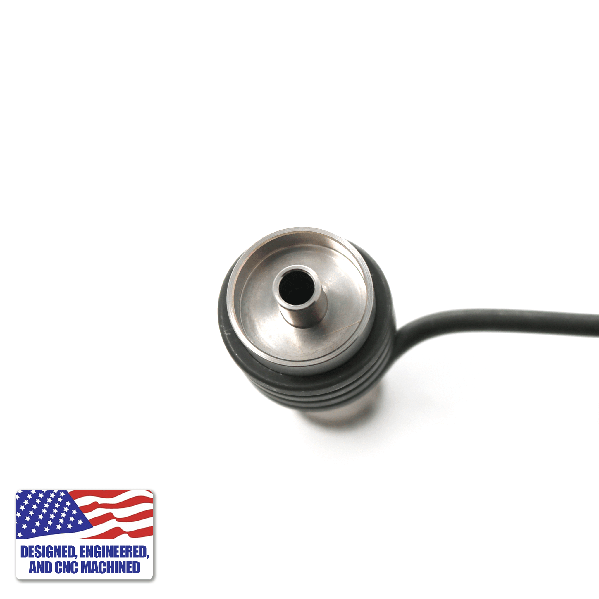 Glass and Nail Dab Rig | Mini Hockey Puck with 20mm Titanium Nail | Nail & Coil Top Down View | TDS