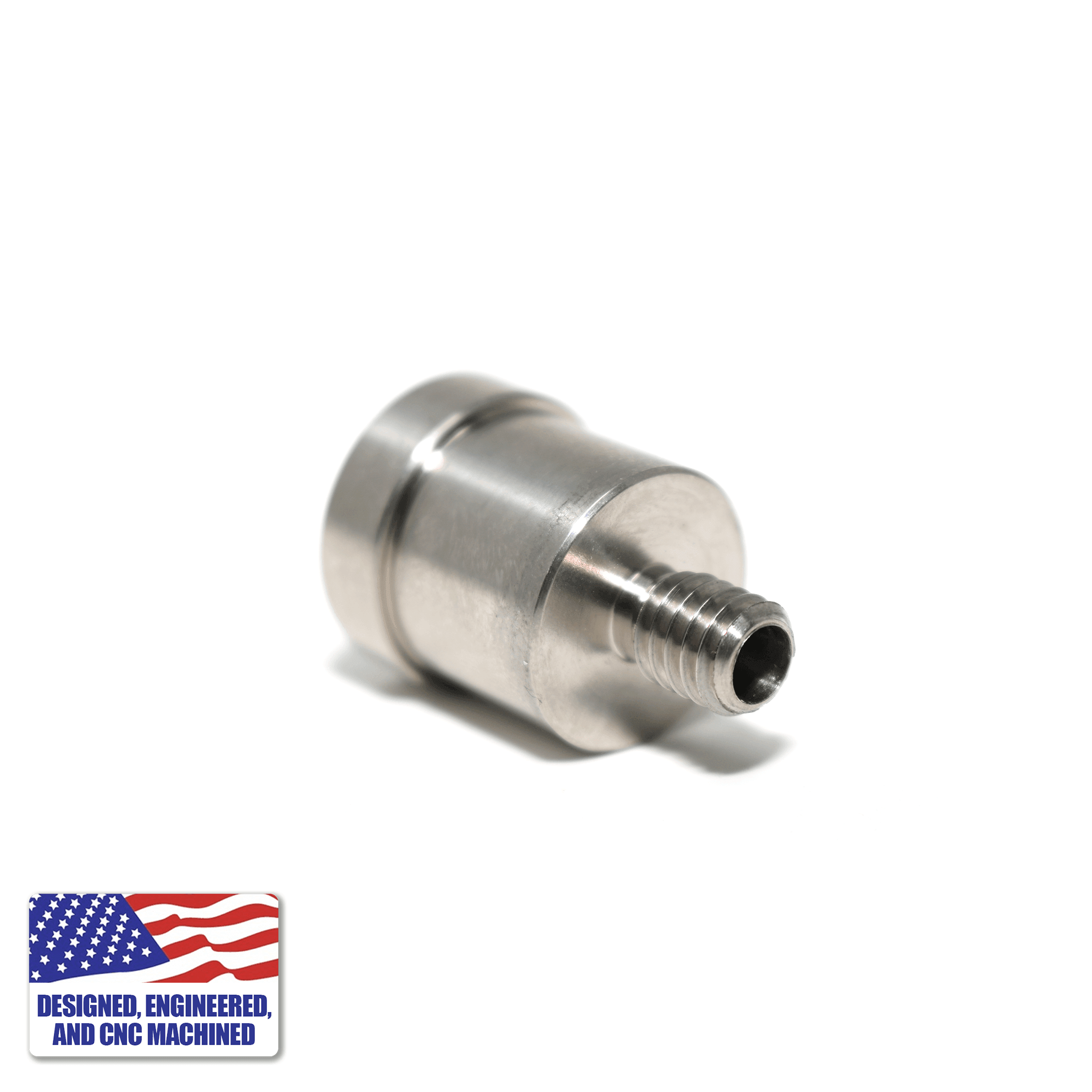 Glass and Nail Dab Rig | Mini Hockey Puck with 20mm Titanium Nail | Titanium Nail Angled View | TDS