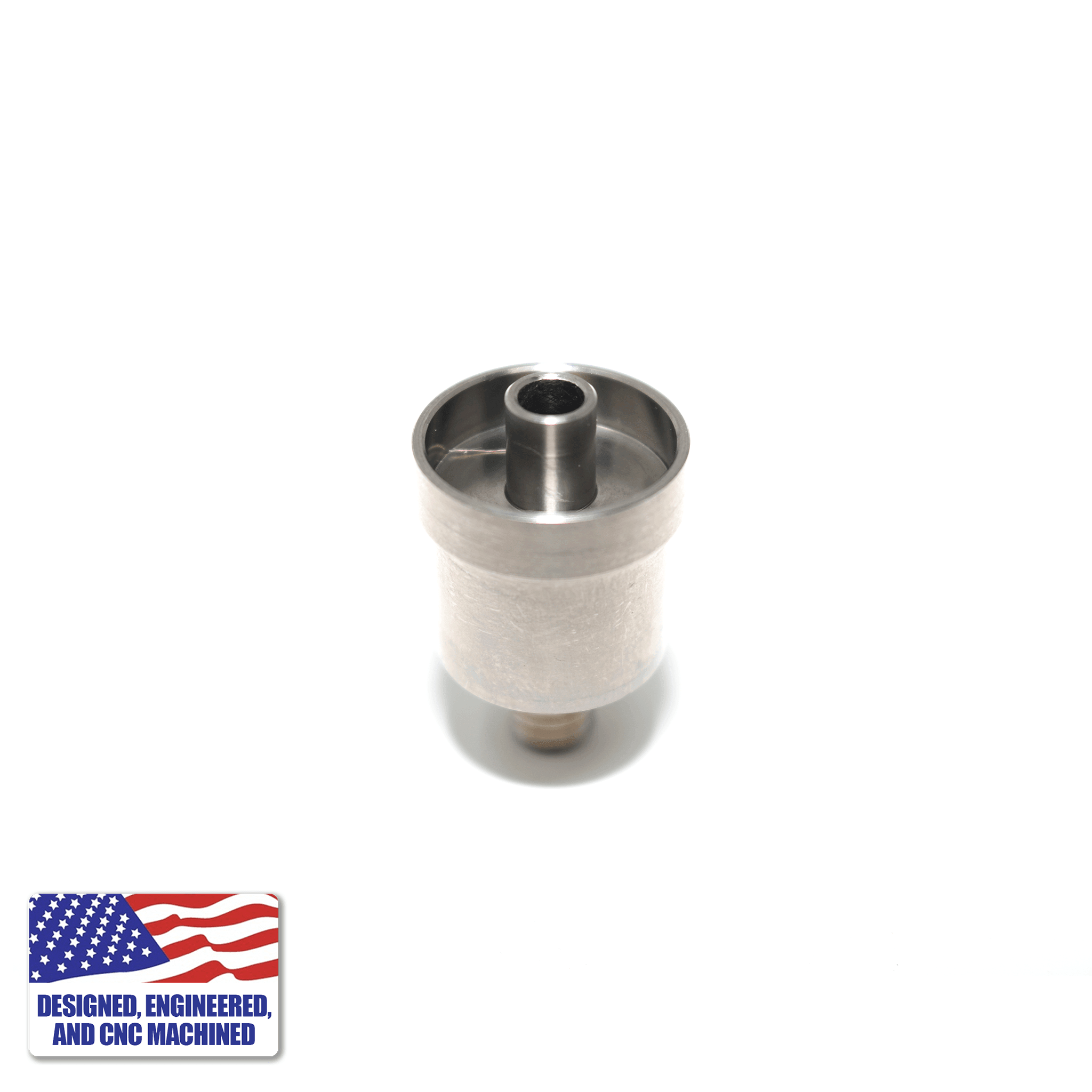 Glass and Nail Dab Rig | Mini Hockey Puck with 20mm Titanium Nail | Titanium Nail Angled View | TDS